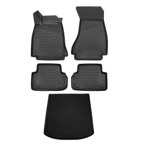 Audi A4 Floor-Trunk Mats - Omac - 3D - Black - '15-'24